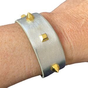 Silver leather cuff bracelet. Open will fit most sizes NWOT
